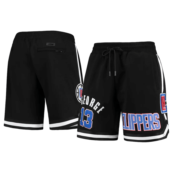 Men's Los Angeles Clippers #13 Paul George Black Shorts
